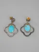 Image 2 of Gems N' Crafts turquoise diamond drop earrings