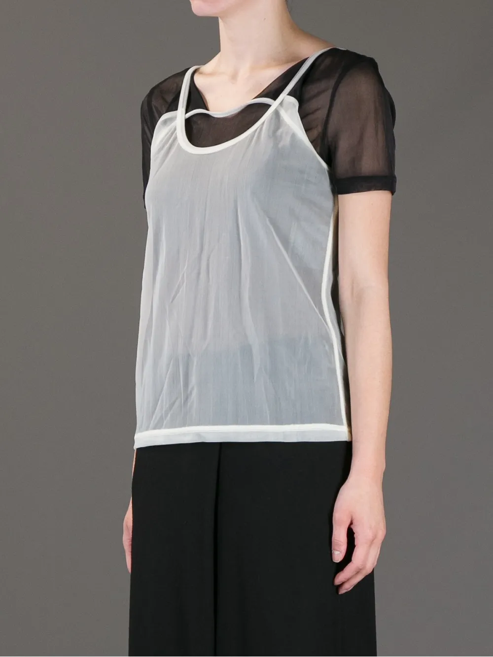 Junya Watanabe Layered Sheer T-shirt In Multi