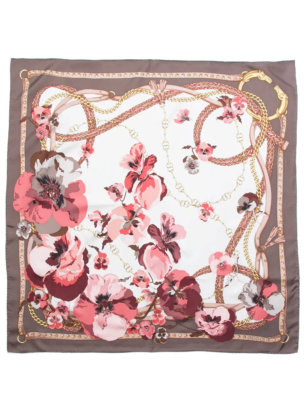 Gucci floral print scarf Bruin