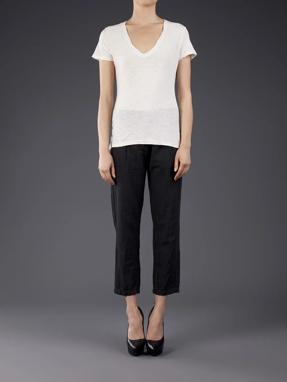 James Perse Casual v-neck t-shirt Wit