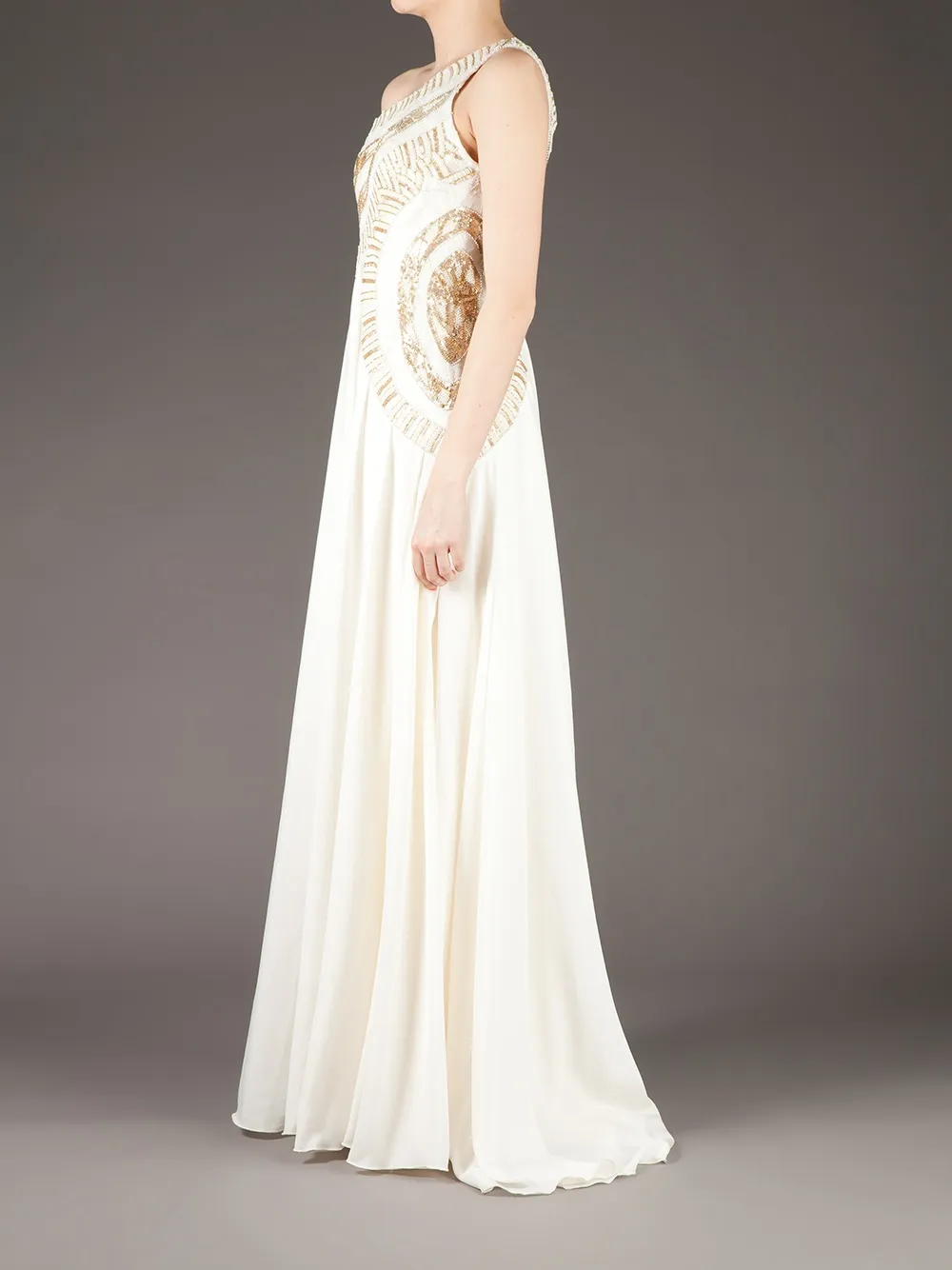 Georges Mak 'Ivana' one shoulder dress Wit