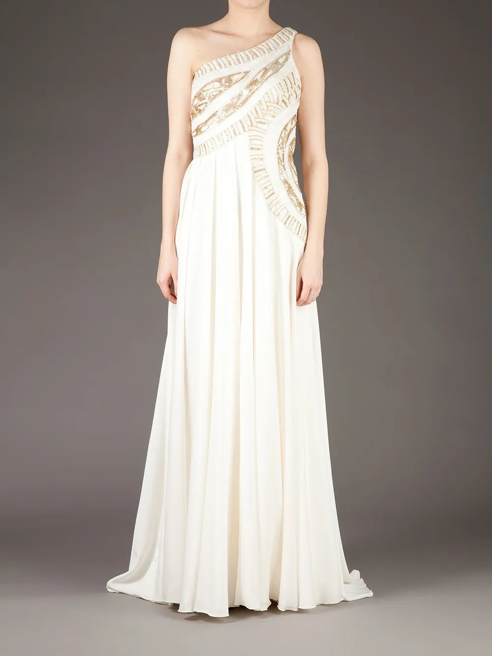 Georges Mak 'Ivana' one shoulder dress - Wit