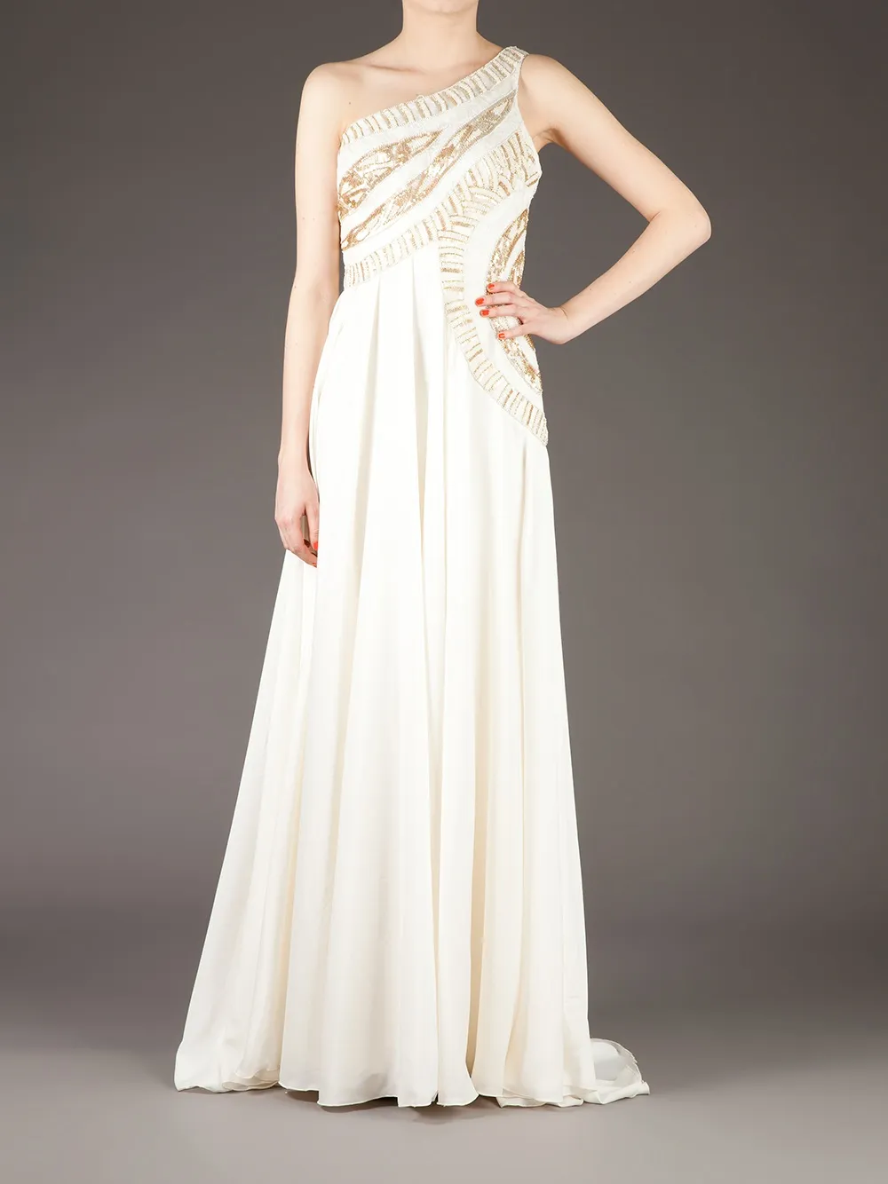 Georges Mak 'Ivana' one shoulder dress Wit