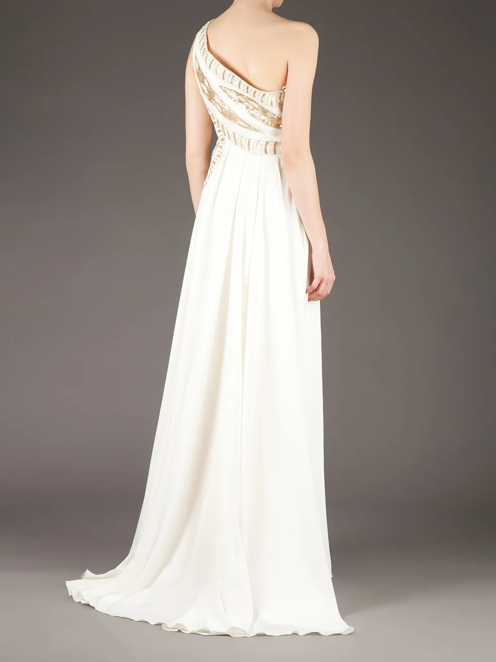 Georges Mak 'Ivana' one shoulder dress Wit