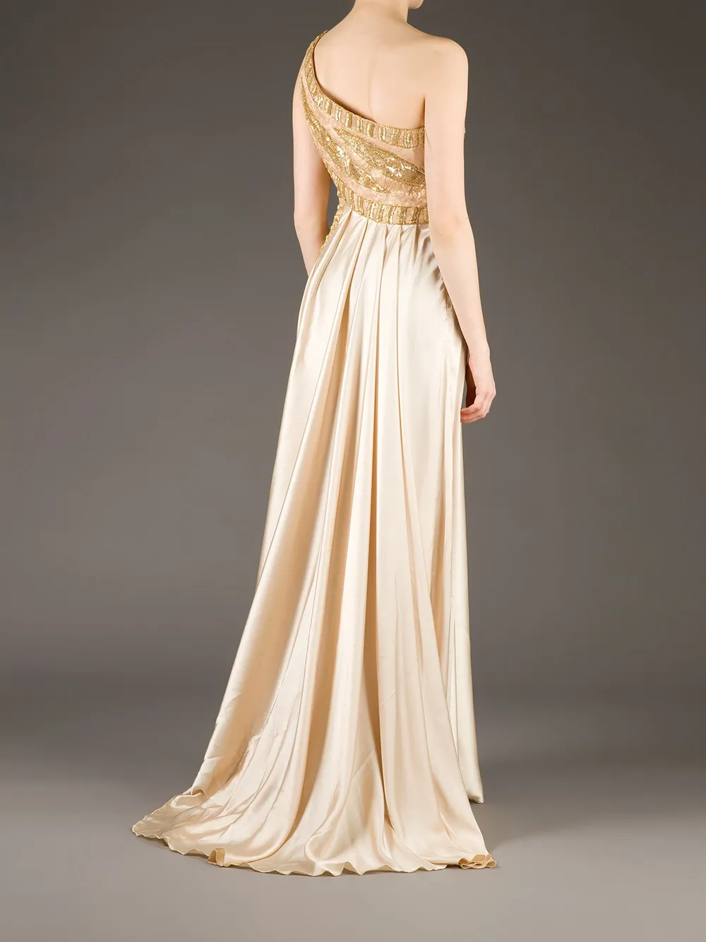 Georges Mak 'Ivana' one shoulder dress Beige