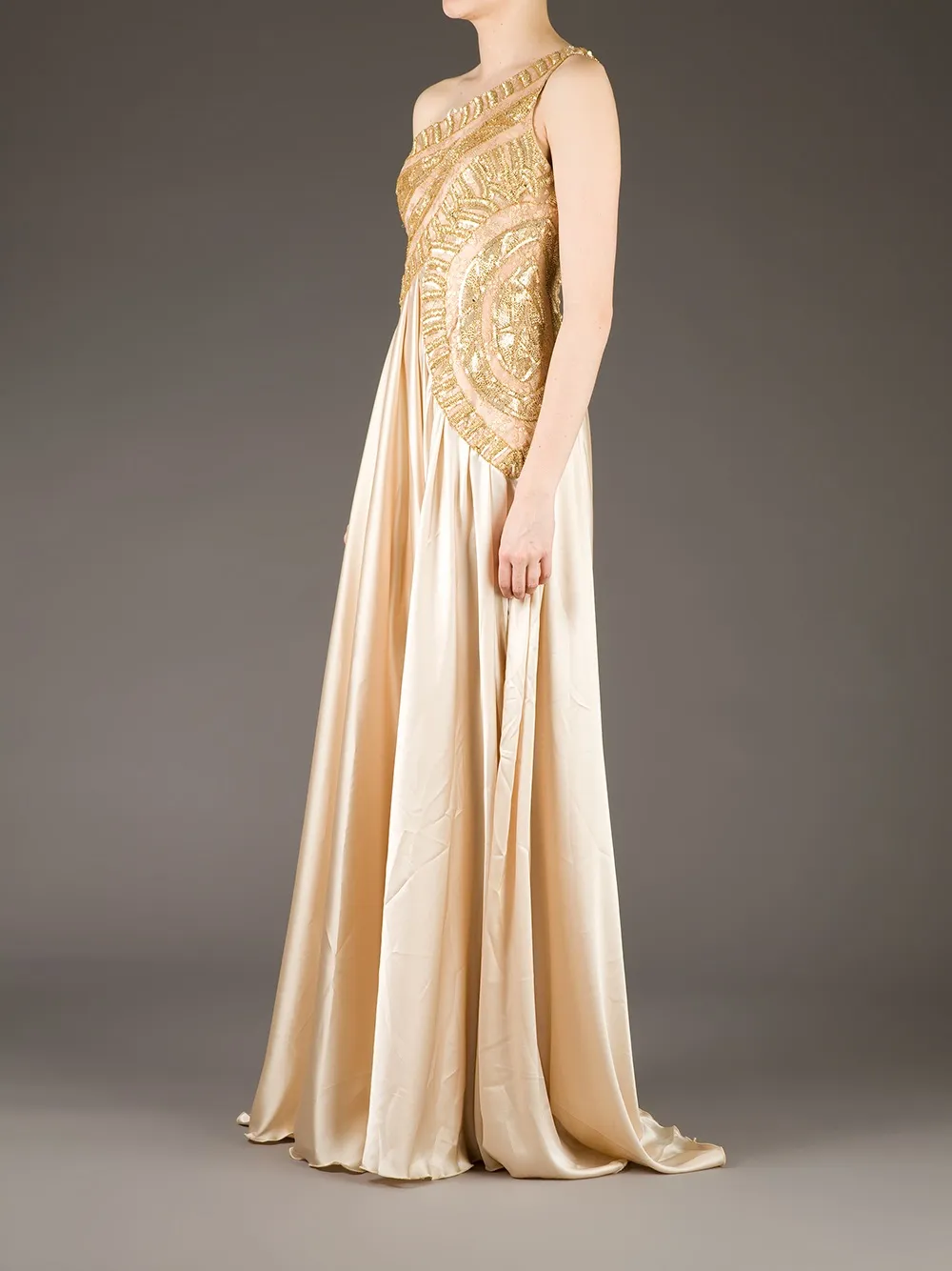 Georges Mak 'Ivana' one shoulder dress Beige