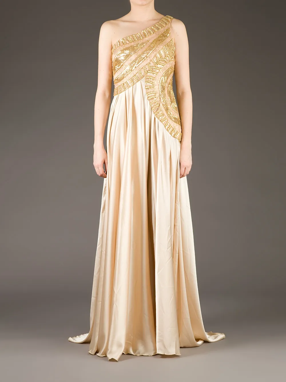 Georges Mak 'Ivana' one shoulder dress - Beige