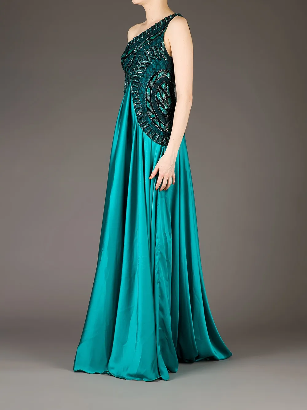 Georges Mak 'Ivana' one shoulder dress Blauw