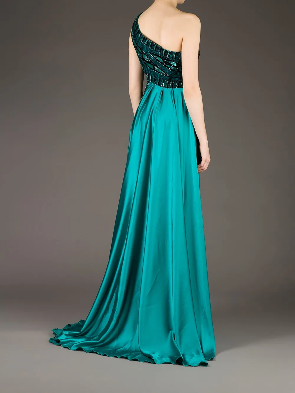 Georges Mak 'Ivana' one shoulder dress Blauw