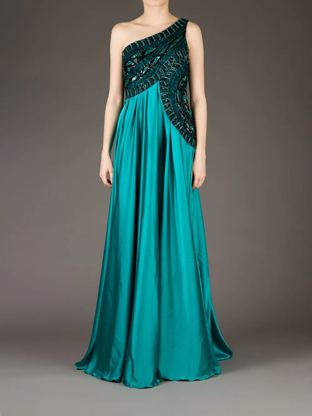 Georges Mak 'Ivana' one shoulder dress - Blauw
