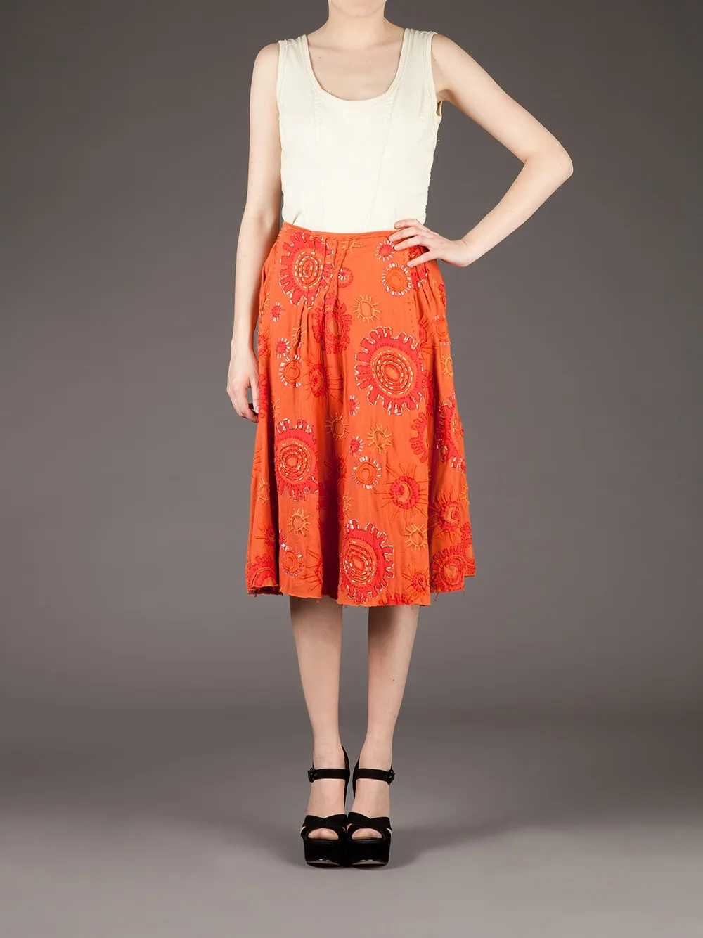 Projet Alabama Appliquéd Skirt In Yellow