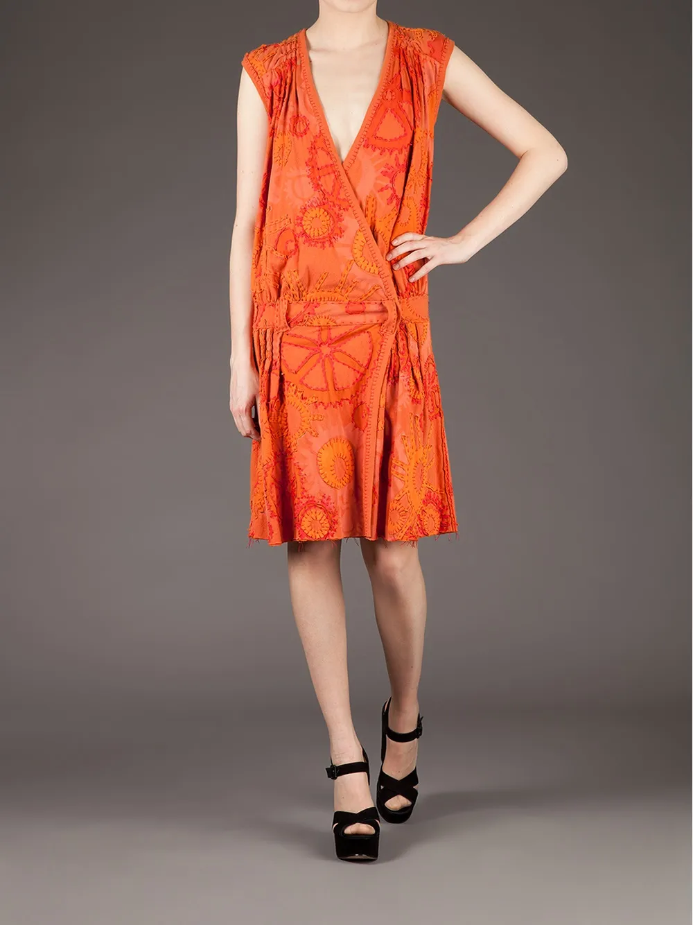 Projet Alabama Sunshine Patterned Wrap Dress In Yellow