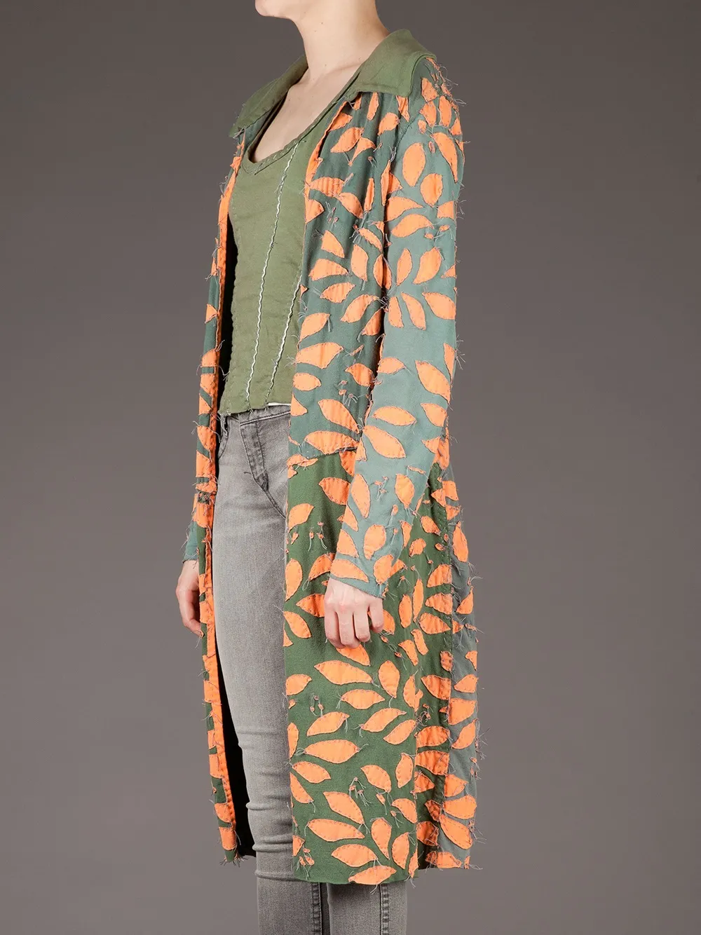 Projet Alabama leaf patterned coat Groen