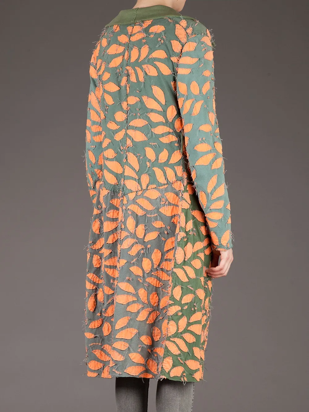 Projet Alabama leaf patterned coat Groen