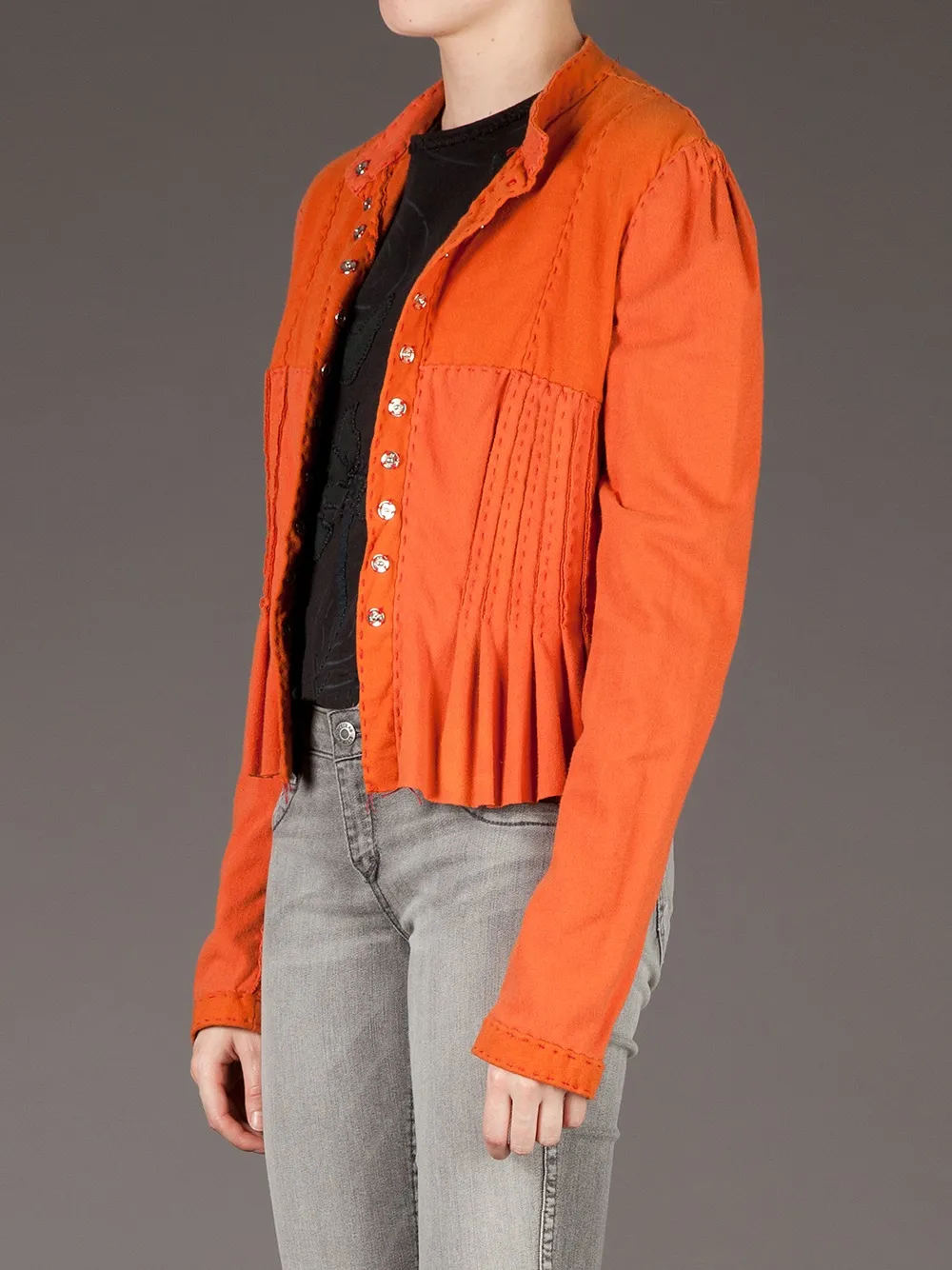 Projet Alabama pleated and cropped jacket Oranje