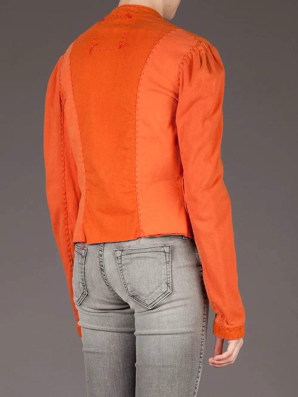 Projet Alabama pleated and cropped jacket Oranje