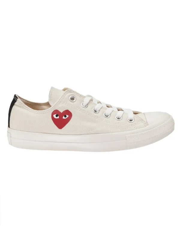 Comme Des Garçons Play ハート プリント スニーカー | ホワイト 