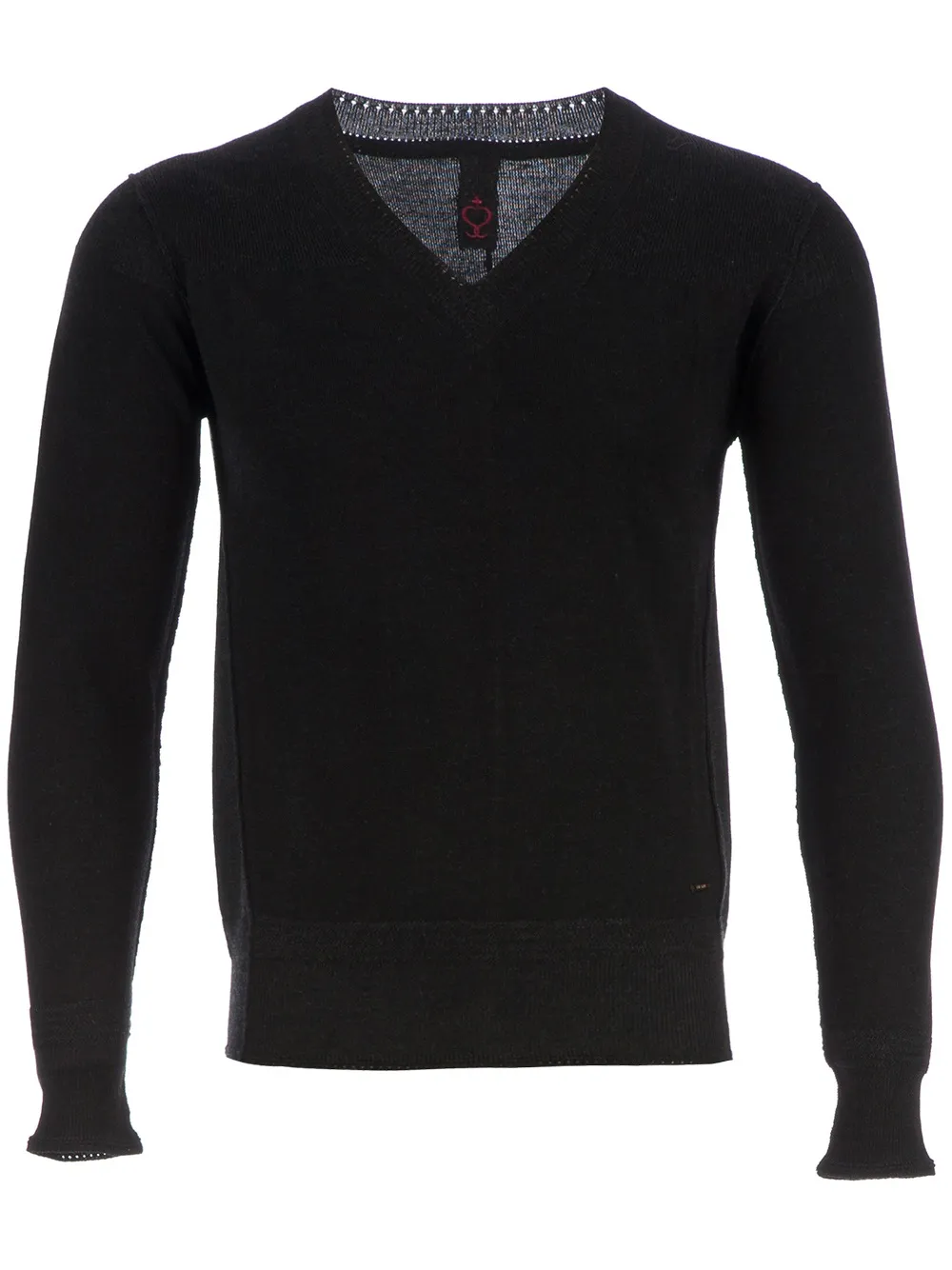 Side Slope v-neck sweater - Schwarz