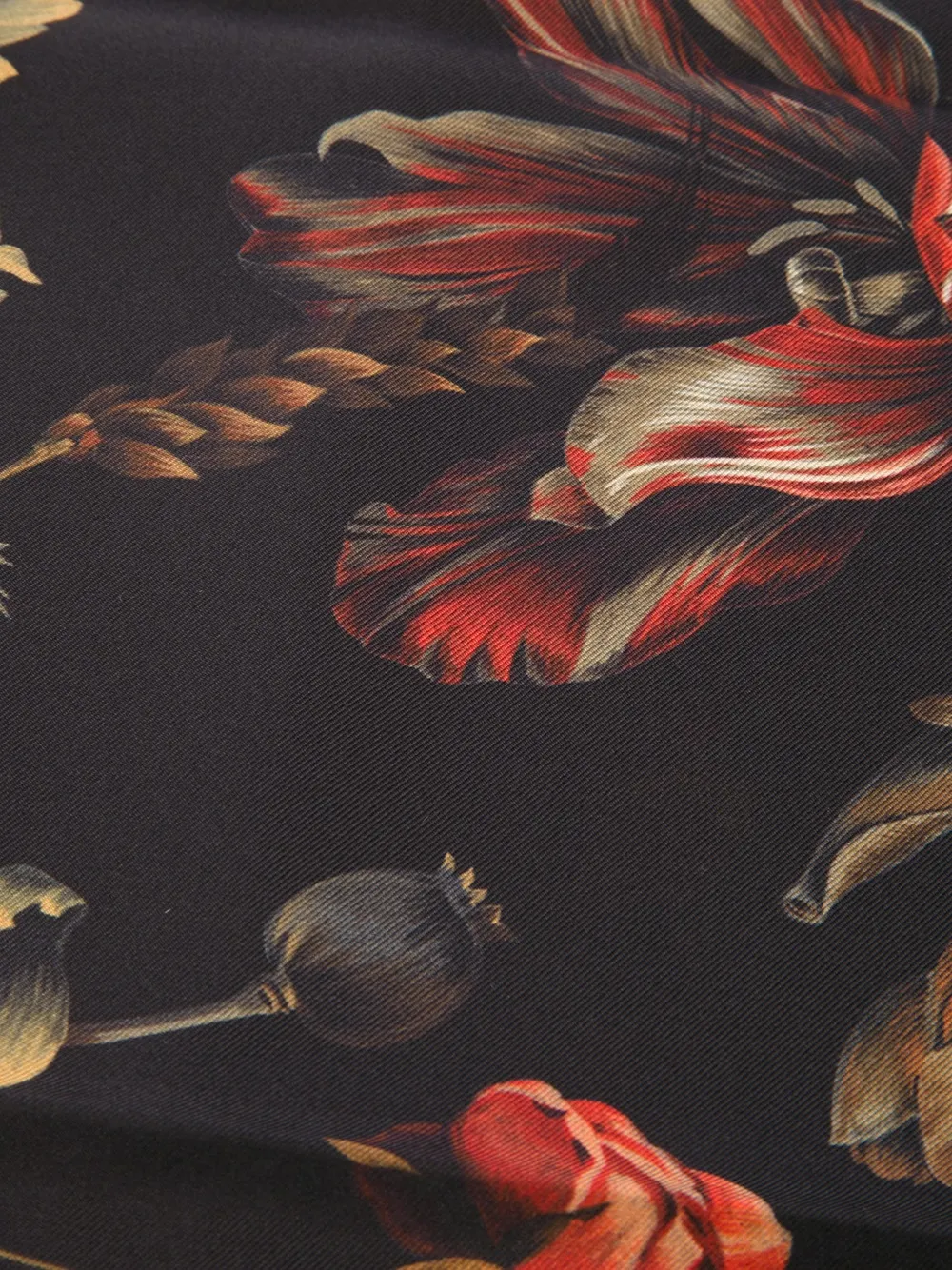  Givenchy Floral Silk Scarf   Schwarz 