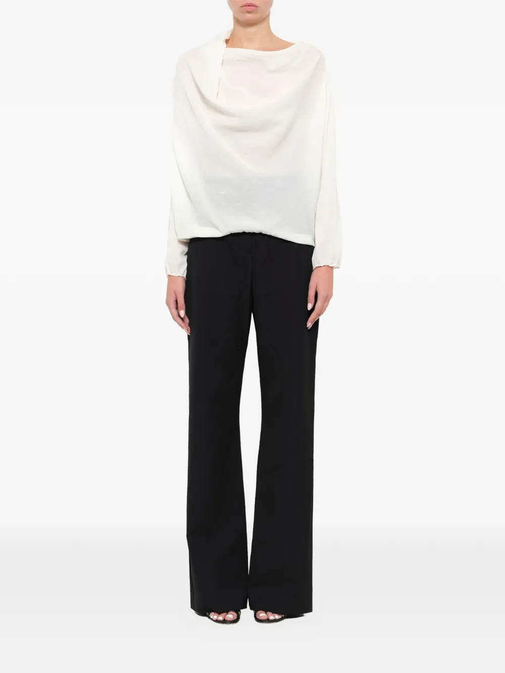  Lanvin Drapierte Bluse   Weiß 