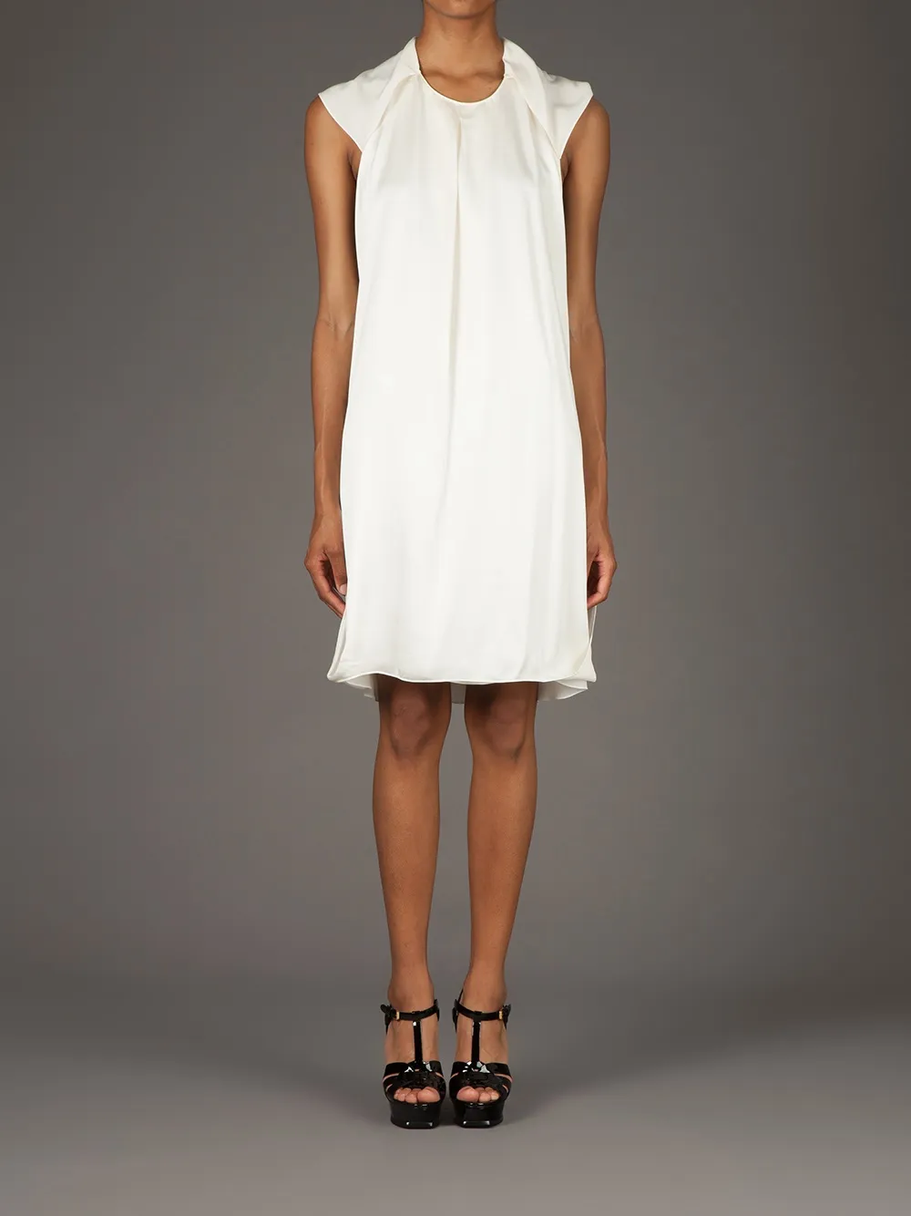 Maison Rabih Kayrouz pleated sleeveless dress - ECRU