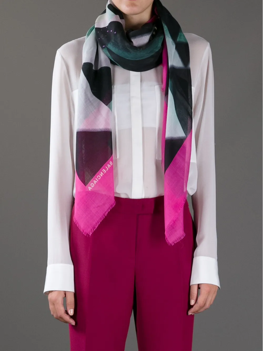  Balenciaga Printed Scarf   Rosa 