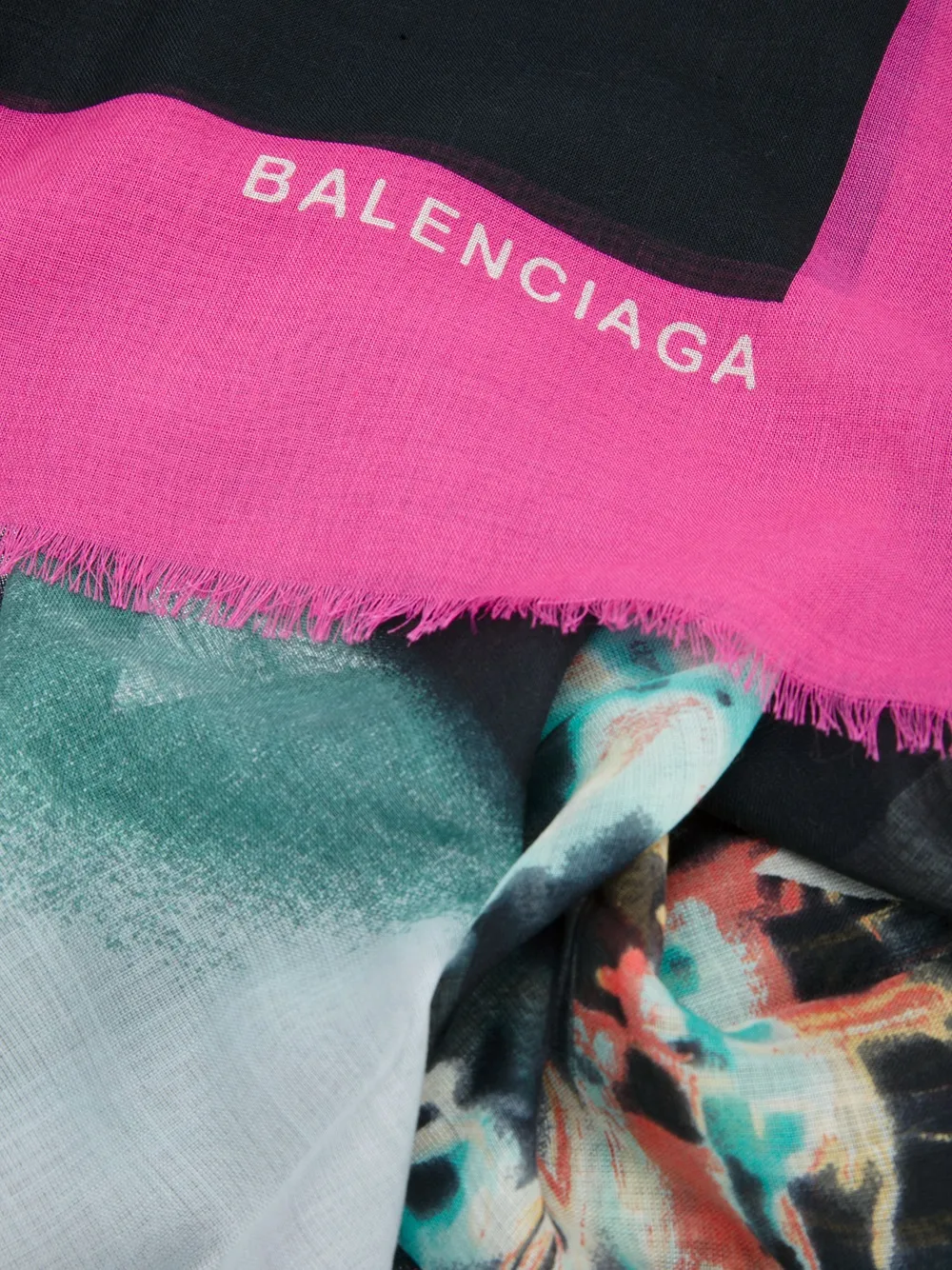  Balenciaga Printed Scarf   Rosa 