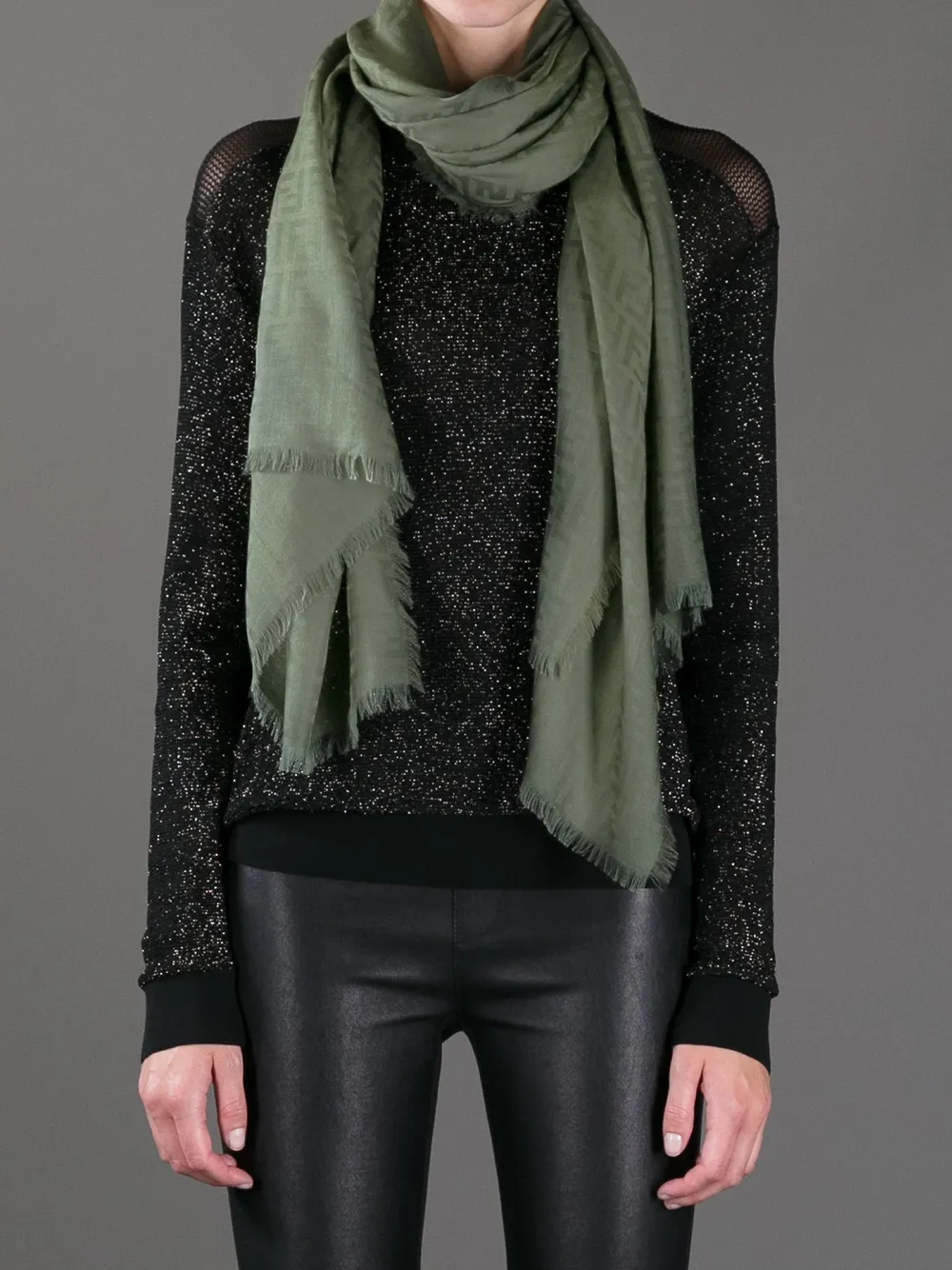 FENDI monogram scarf Groen