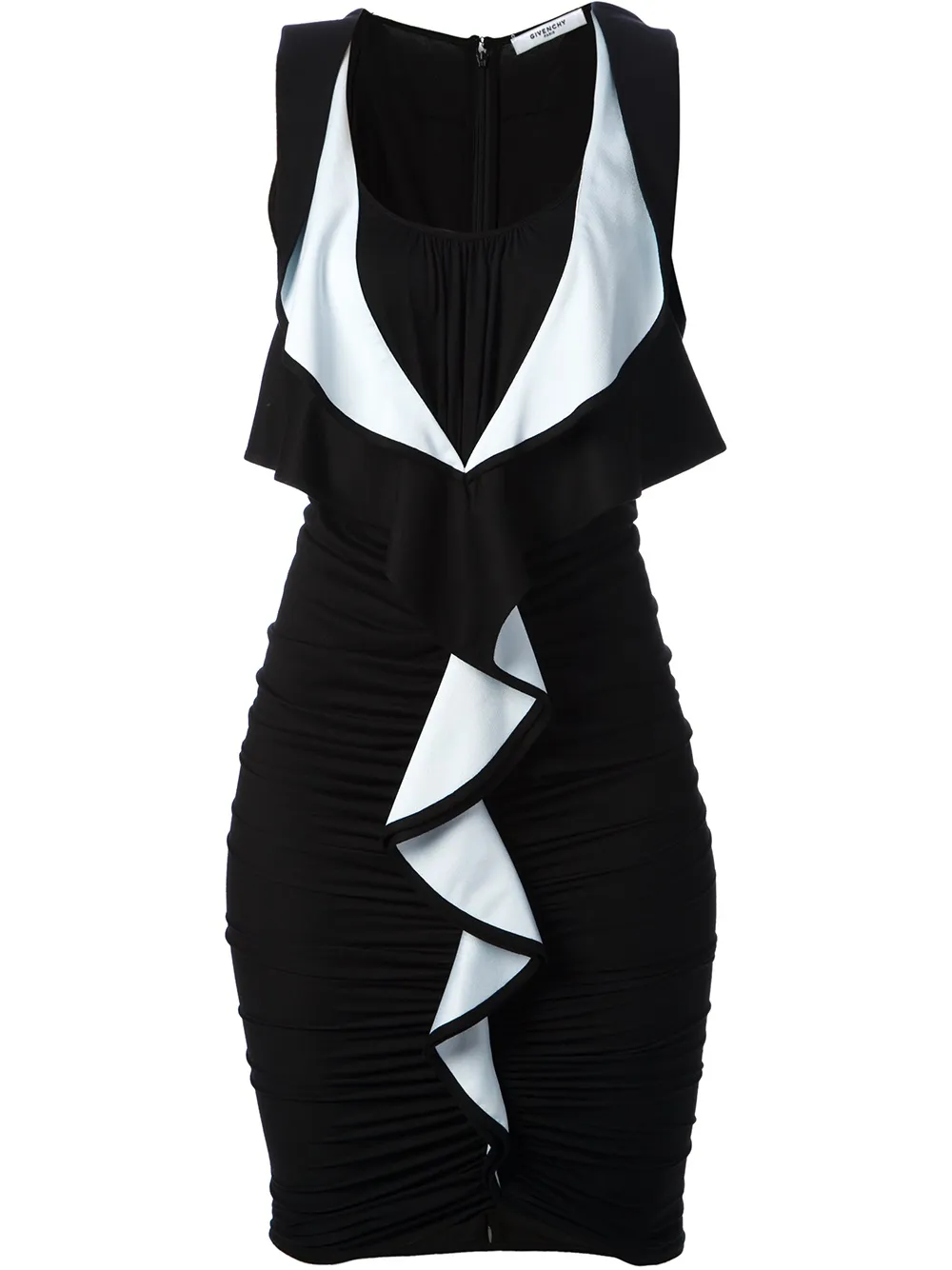 Givenchy ruffle front dress - Schwarz