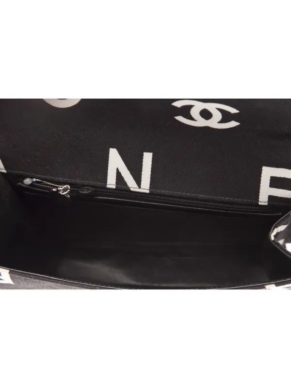 CHANEL Pre-Owned 1996-1997 Printed Jersey Bag | Black | FARFETCH