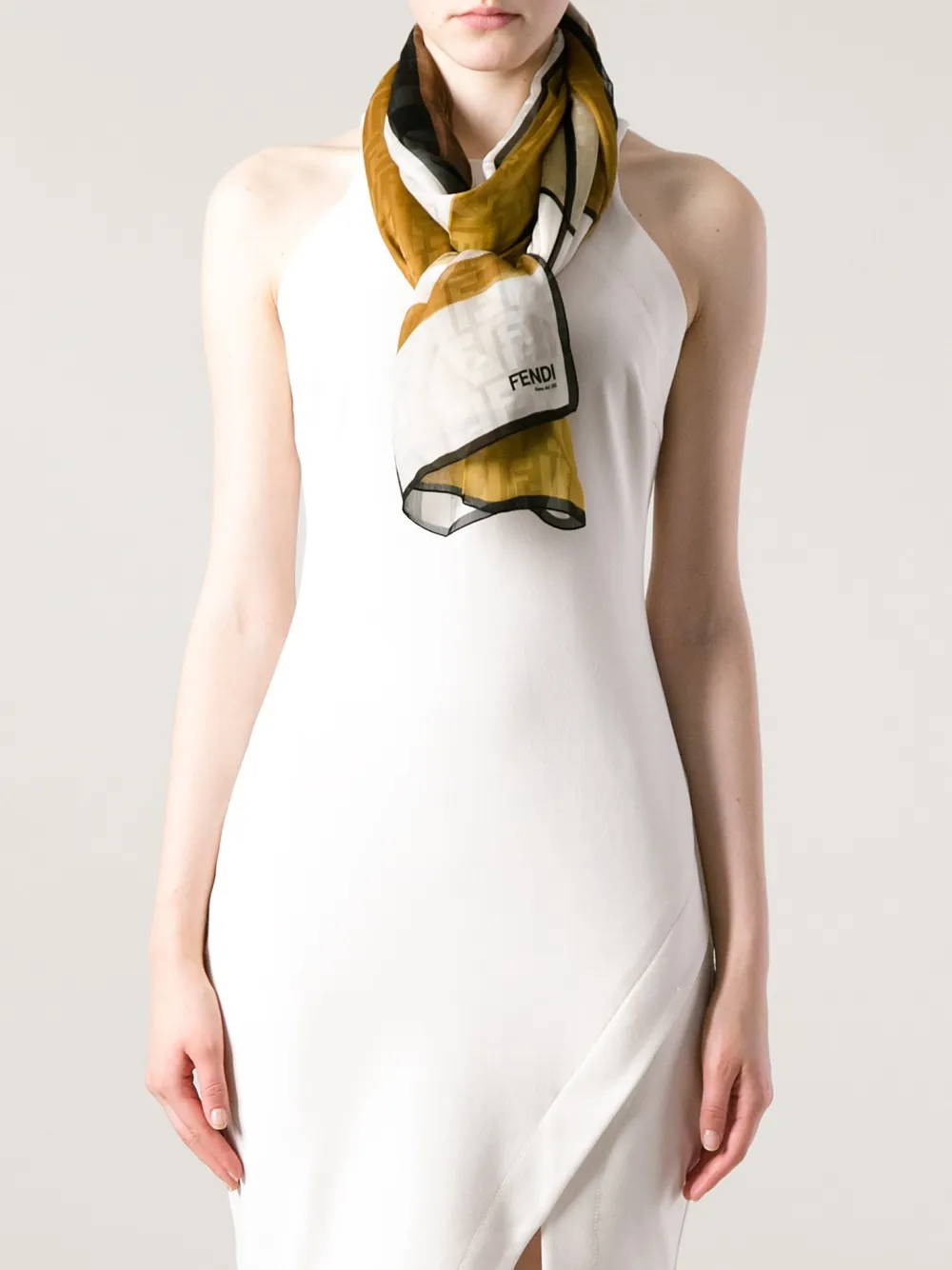 FENDI printed scarf Zwart