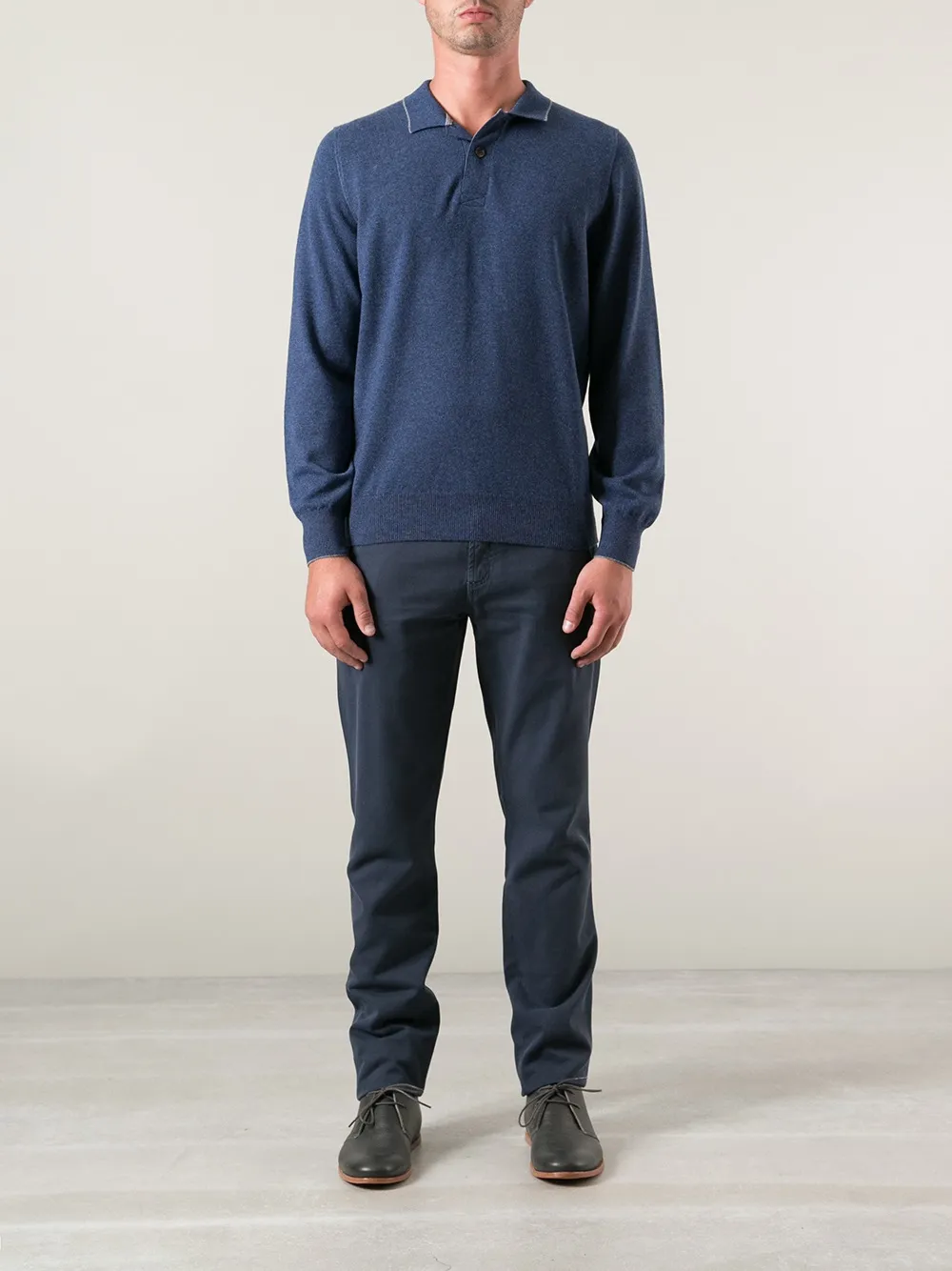 Brunello Cucinelli polo collar shirt - Blauw