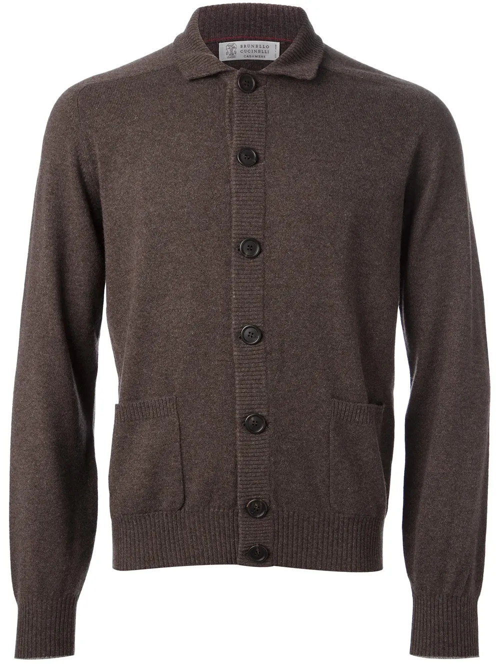 Brunello Cucinelli classic collar cardigan - Marrone