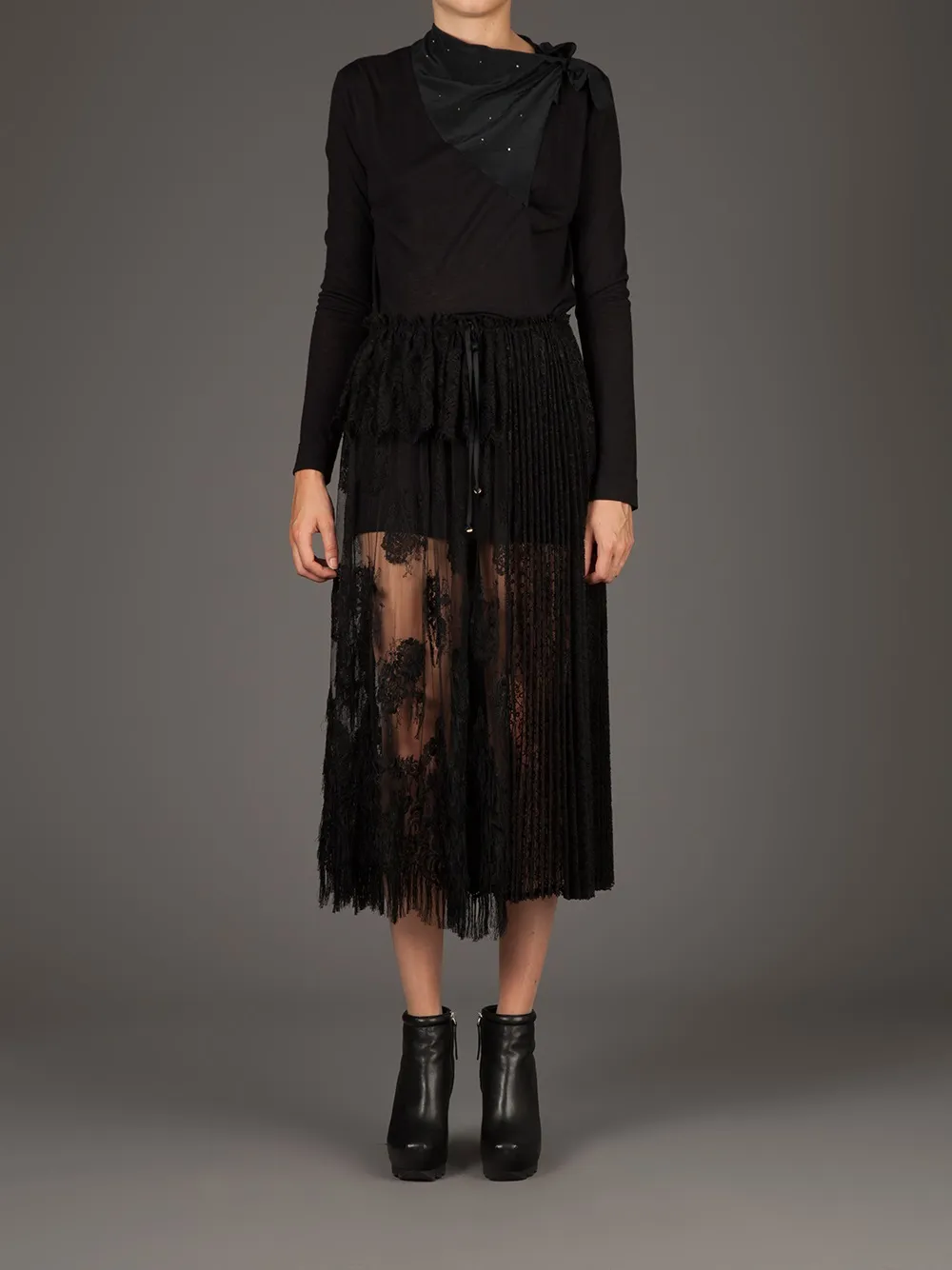 Sharon Wauchob Flap Neck Sweater In Black