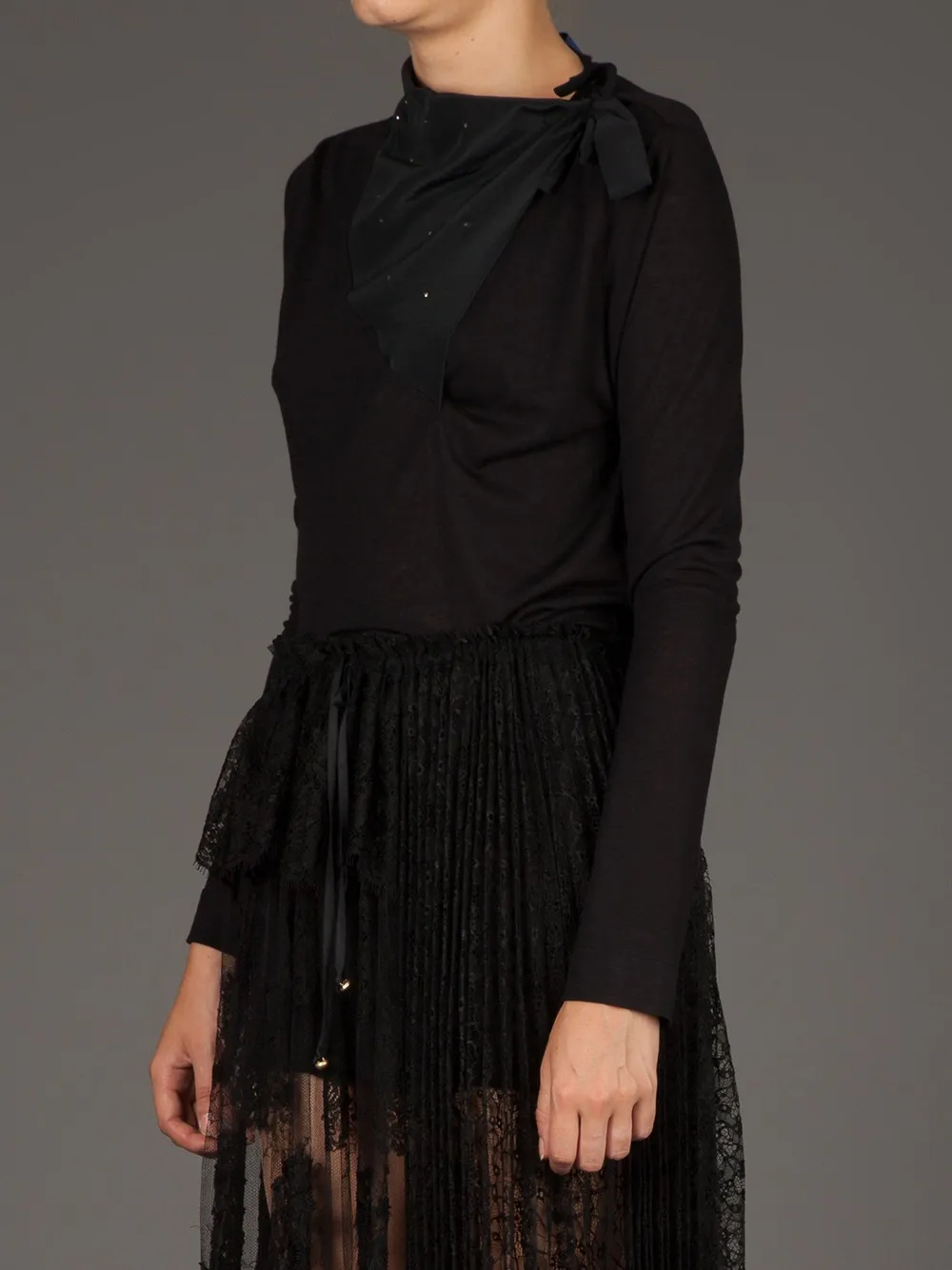Sharon Wauchob Flap Neck Sweater In Black