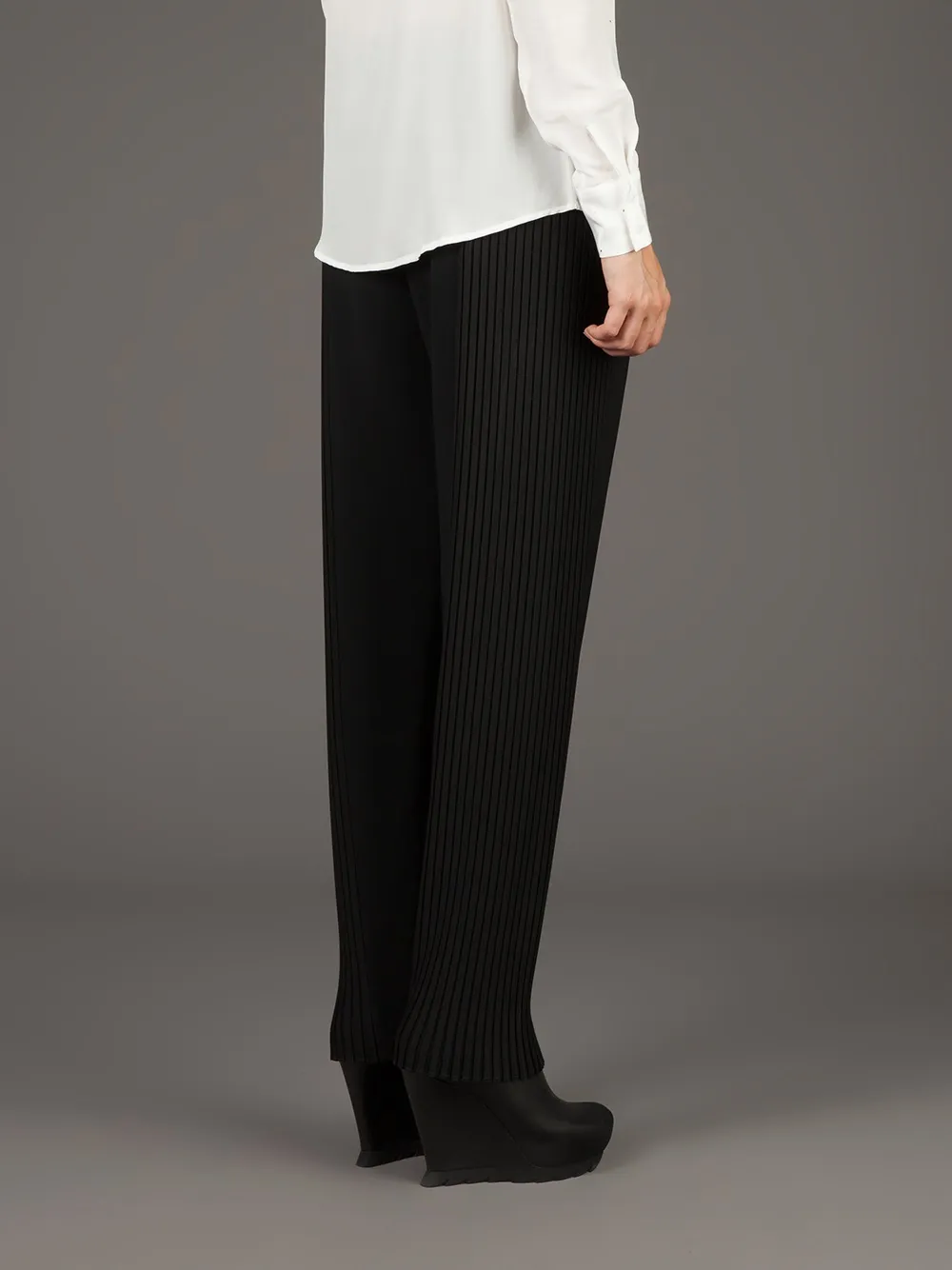 Sharon Wauchob Ribbed Drawstring Trouser In Black