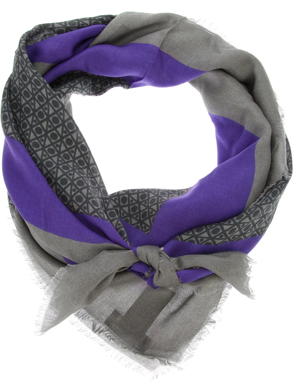 Emporio Armani geometric printed scarf - グレー Emporio Armani geometric printed scarf - グレー