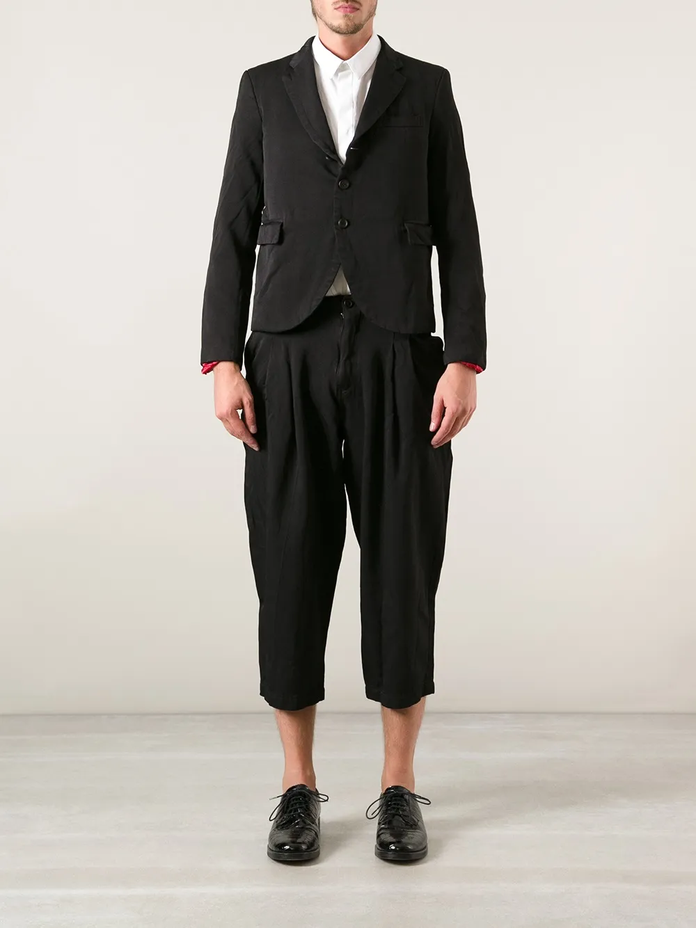 Comme des Garçons Homme Plus cropped harem trouser - Zwart