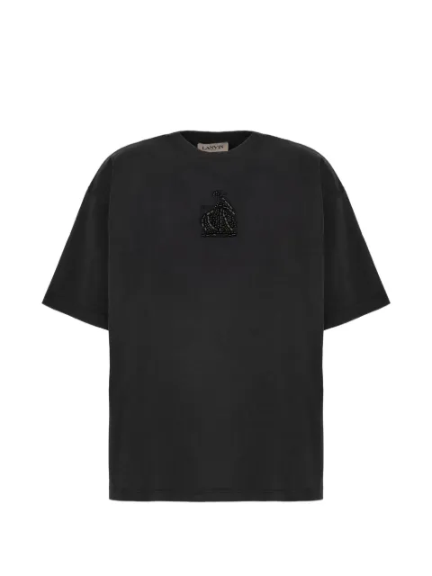 Lanvin embroidered feather top