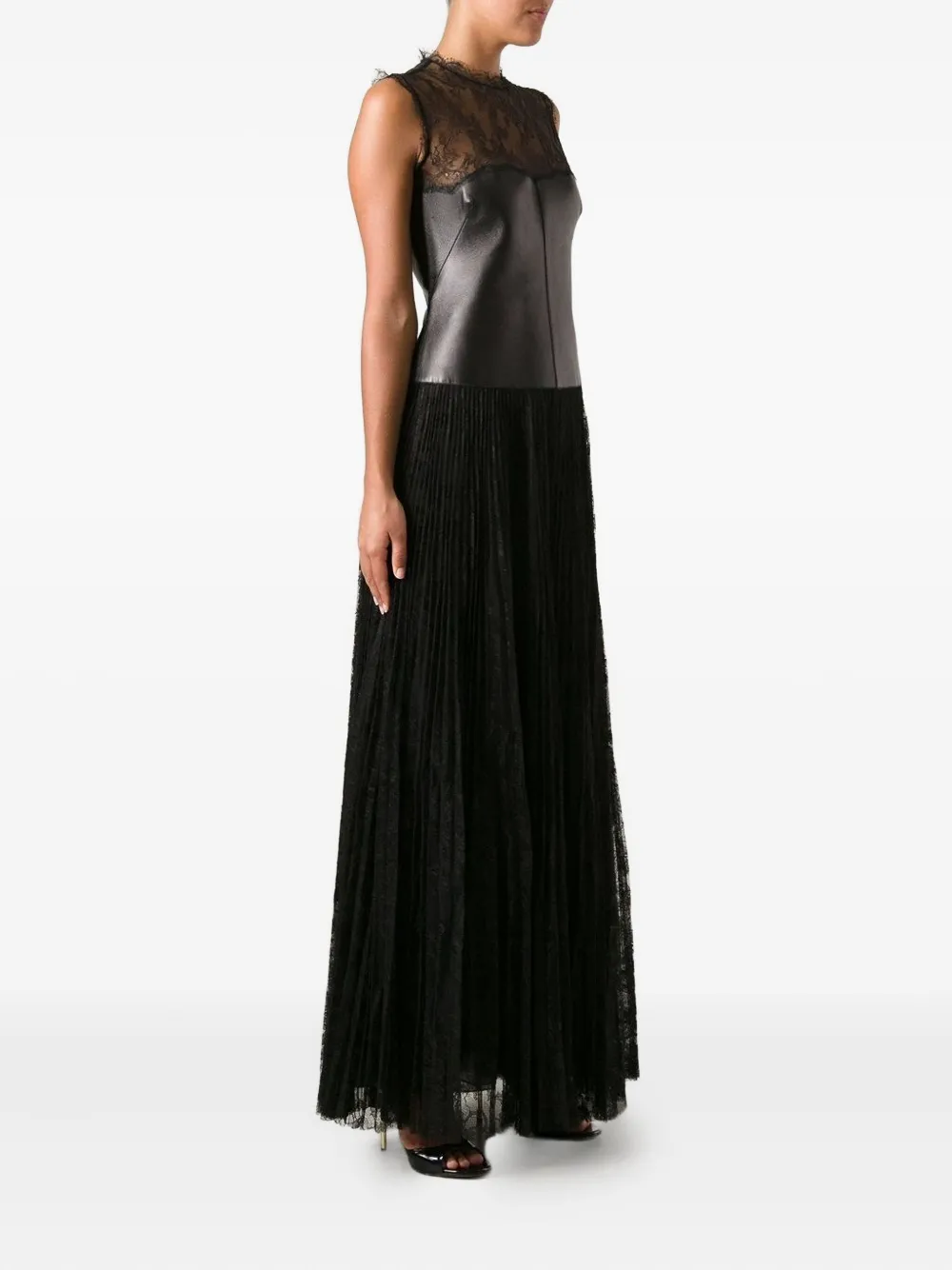 Valentino Garavani レースコルセット ロングドレス | ブラック