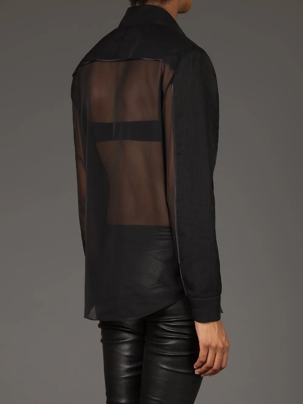 Givenchy sheer panel shirt Zwart