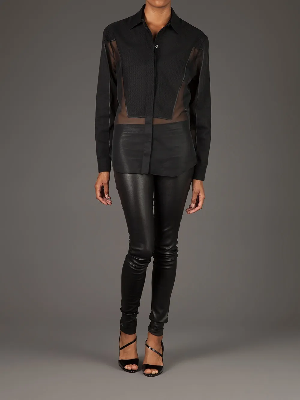 Givenchy sheer panel shirt Zwart
