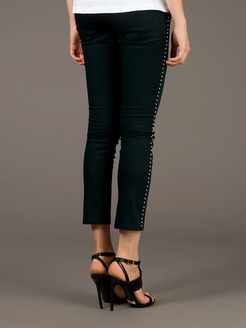 Alexander McQueen cropped beaded trouser Groen