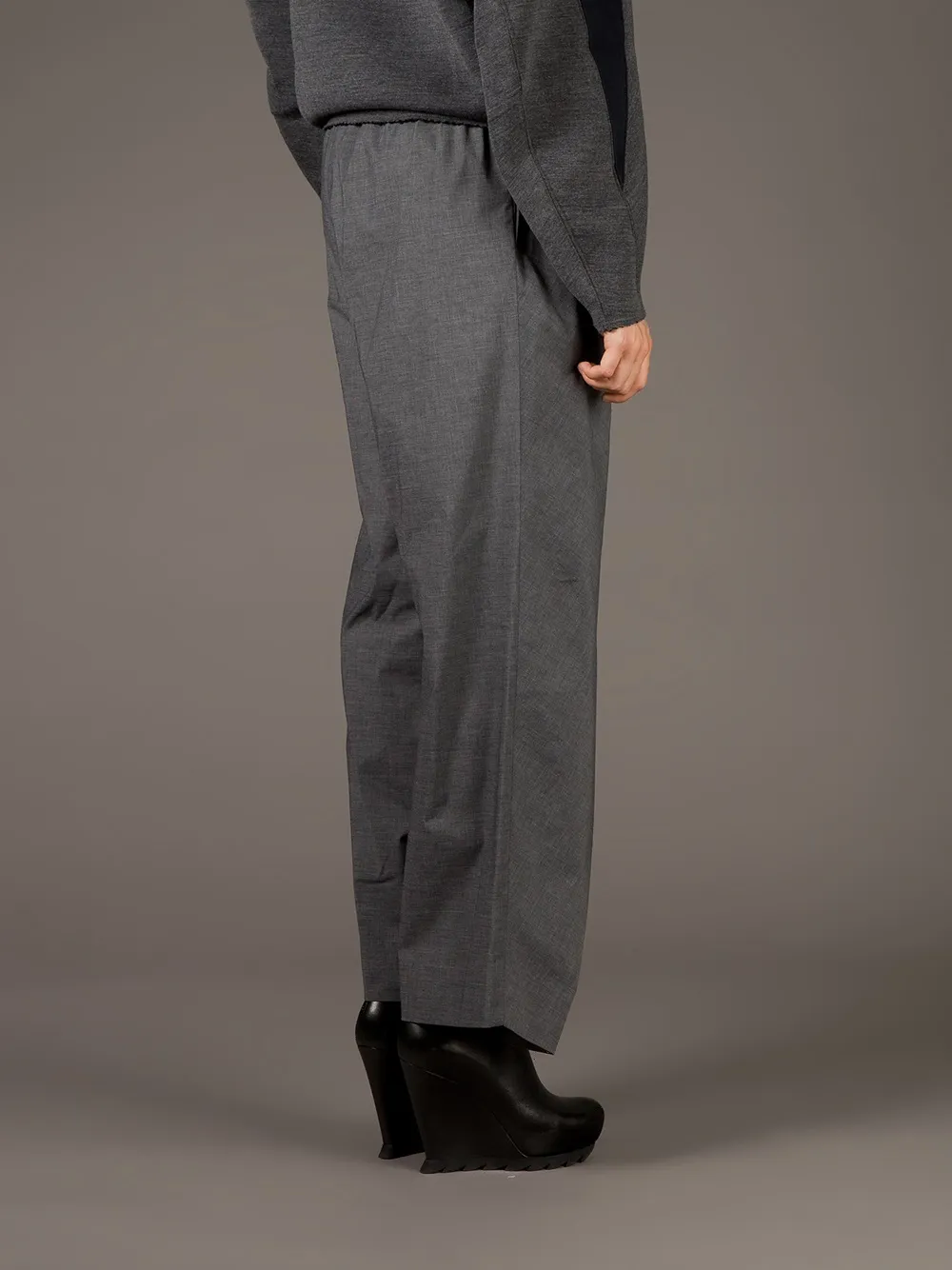 Kolor Twisted Wide Leg Trouser In Black