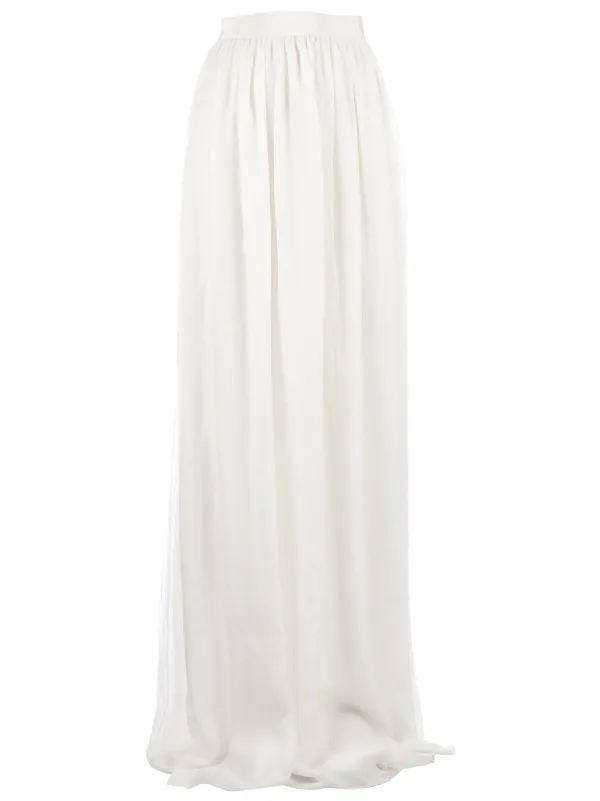 Giambattista Valli Curtained Maxi Skirt in IVORY