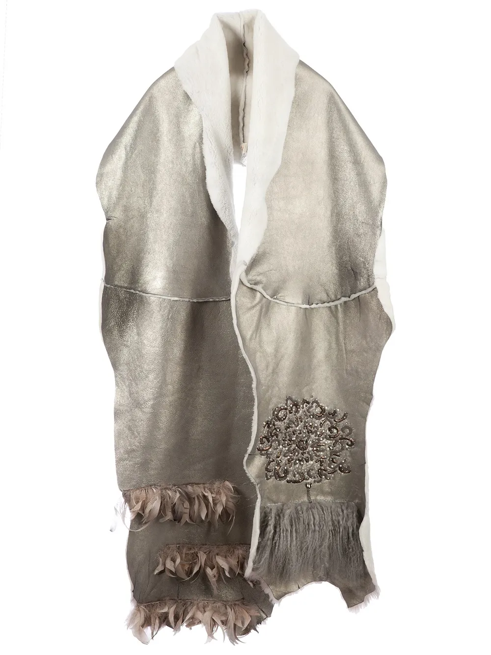 Le Cuir Perdu metallic cardi-coat - Grey