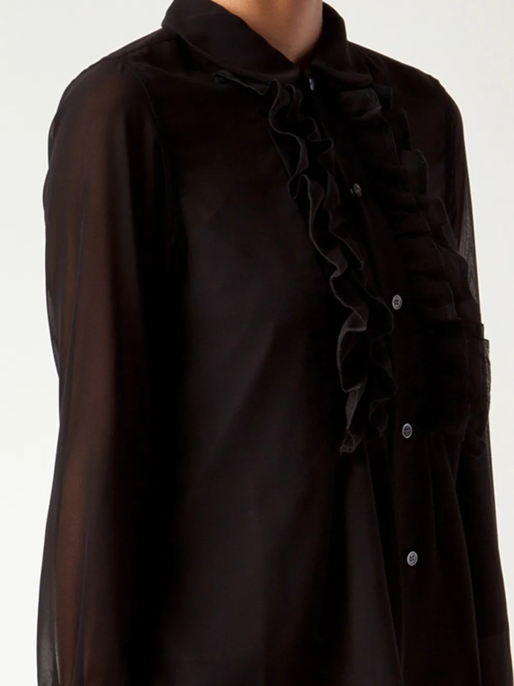 Comme Des Garçons georgette tux shirt - Schwarz