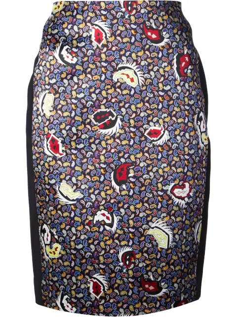 Balenciaga paisley print pencil skirt 