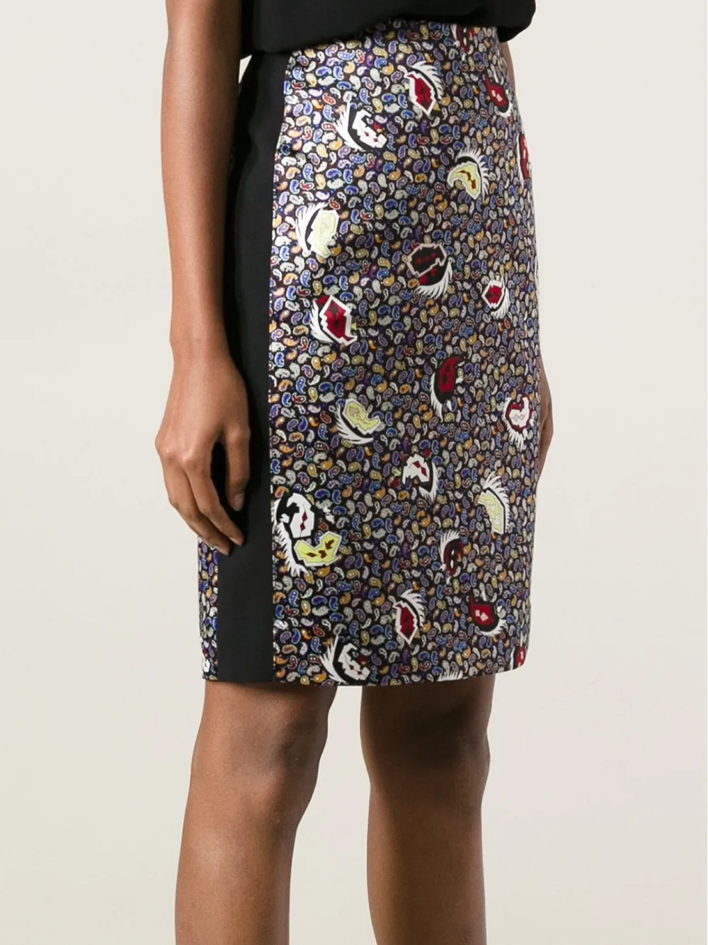 Balenciaga paisley print pencil skirt Zwart