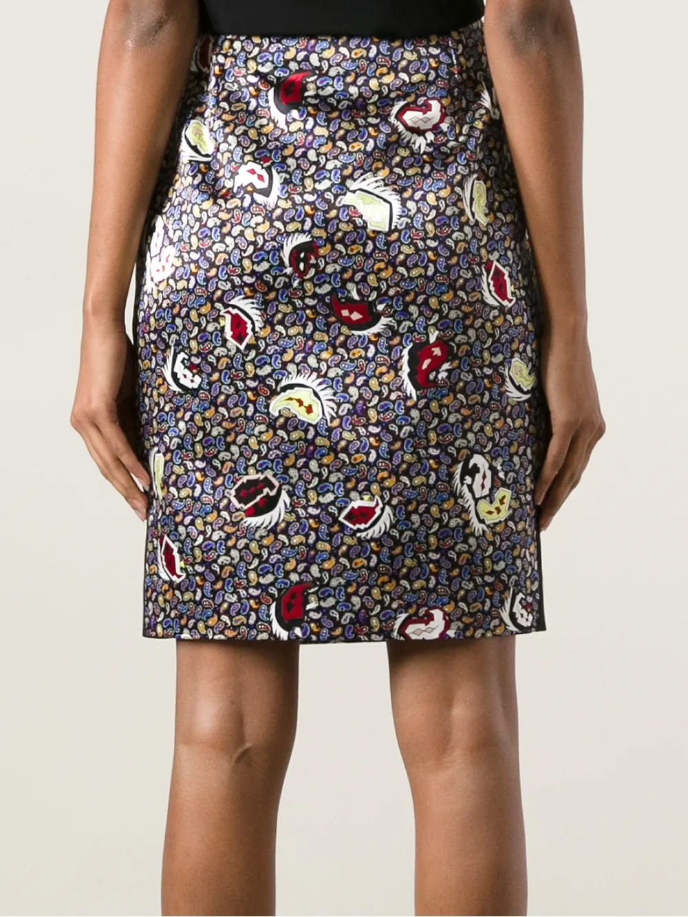 Balenciaga paisley print pencil skirt Zwart